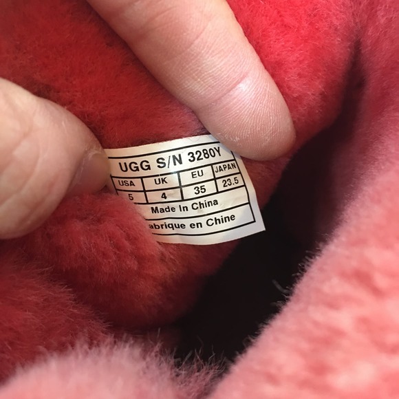 Ugg Australia Bailey Bow Sheepskin Leather Winter Snow Boots Redwood Size 5 - Picture 6 of 9